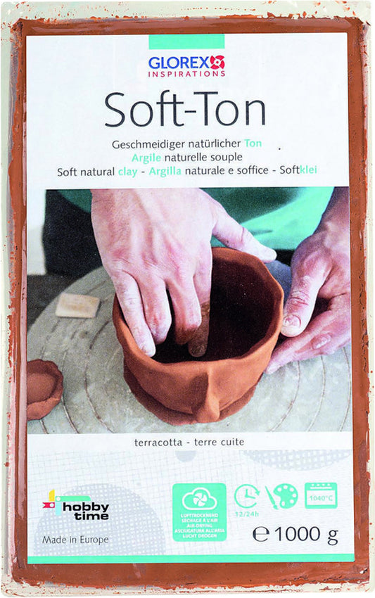 Soft clay, terracotta 1000g air-hardening/burnable 1040°