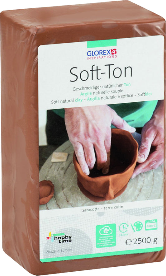 Soft clay, terracotta 2500g air-hardening/burnable 1040°