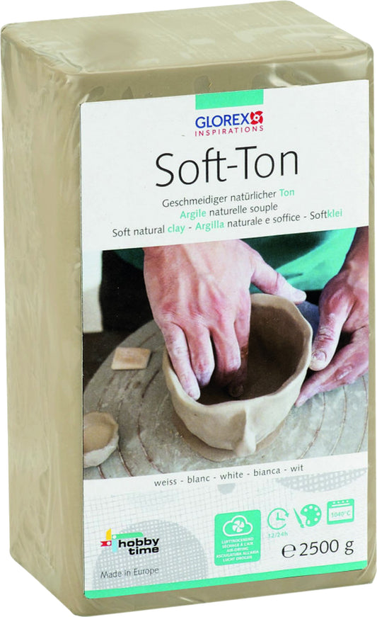 Soft-Ton, weiss 2500g lufthärtend/brennbar 1040°