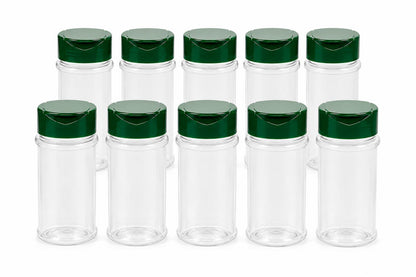 Gewürzdosen 10x100 ml mit Streuverschluss & UV-Schutz – PET Gewürzgläser BPA-frei – Gewürzbehälter für Küche, Kräuter, Gewürze & Vorrat – Wiederverwendbar & Aromaschutz