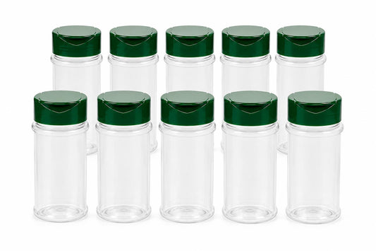 Gewürzdosen 10x100 ml mit Streuverschluss & UV-Schutz – PET Gewürzgläser BPA-frei – Gewürzbehälter für Küche, Kräuter, Gewürze & Vorrat – Wiederverwendbar & Aromaschutz