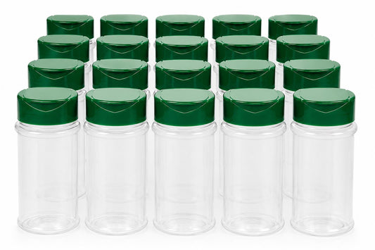 Gewürzdosen 20x100 ml mit Streuverschluss & UV-Schutz – PET Gewürzgläser BPA-frei – Gewürzbehälter für Küche, Kräuter, Gewürze & Vorrat – Wiederverwendbar & Aromaschutz