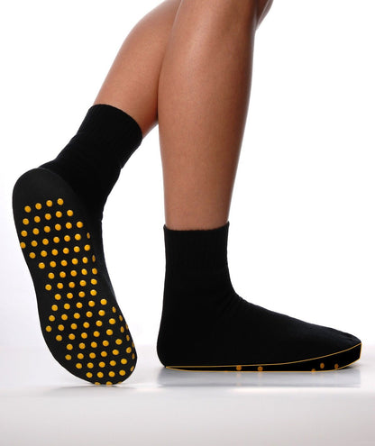 Anti-cellulite and back training socks with anti-slip studs size 40-42 made of cotton/polyamide