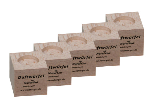 Wooden fragrance cubes 5-pack for essential oils and fragrance oils - natural aroma distribution