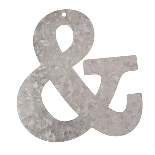 Metal letter &amp;, galvanized height 12 cm