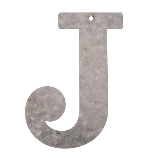 Metal letter J, galvanized Height 12 cm Alphabet Initials Word Term Names