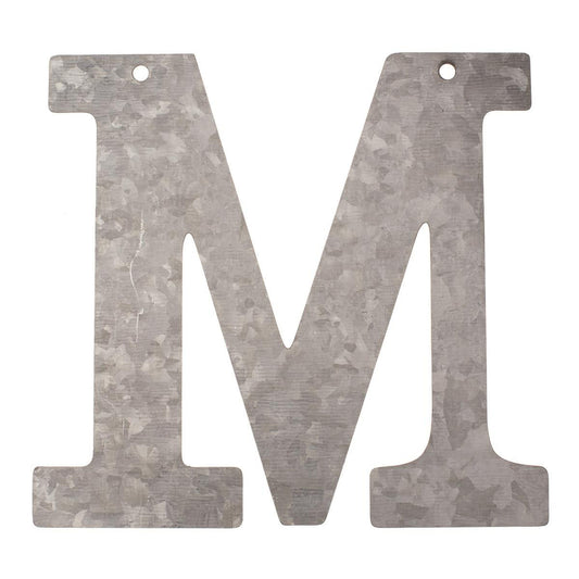 Metal letter M, galvanized height 12 cm alphabet initials word term name