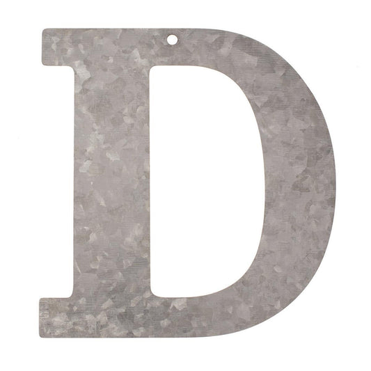 Metal letter D, galvanized height 12 cm alphabet initials word term names