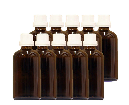 Brown glass bottle pouring ring DIN18 apothecary bottle medicine bottles 10x100ml