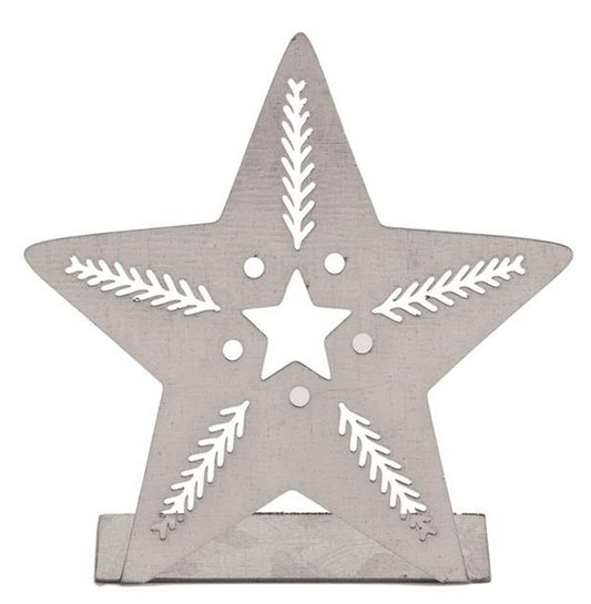 Star made of sheet steel, silver-colored 6.5x6.2x2cm