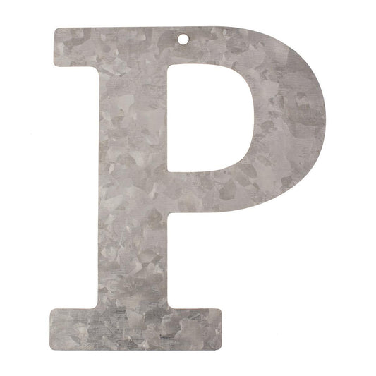 Metal letter P, galvanized height 12 cm alphabet initials word term names