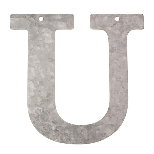 Metal letter U, galvanized height 12 cm alphabet initials word term names