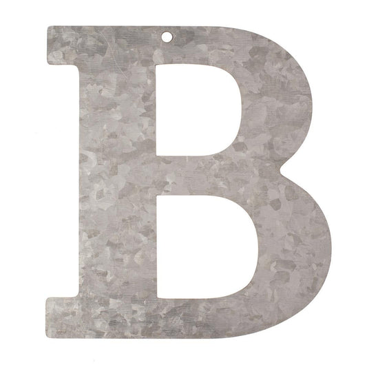 Metal letter B, galvanized height 12 cm alphabet initials word term names