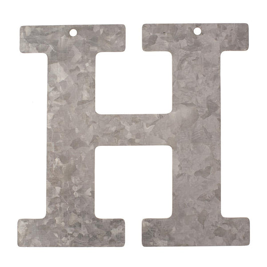 Metal letter H, galvanized height 12 cm alphabet initials word term name