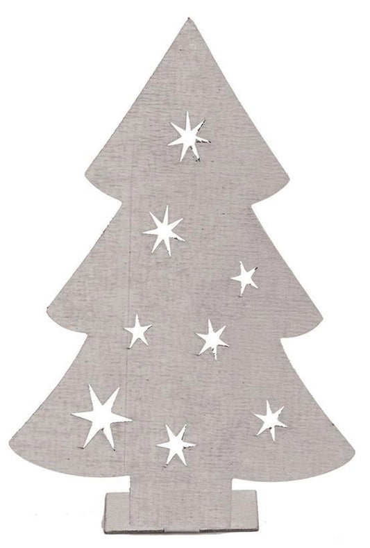 Christmas tree made of sheet steel, silver-colored 9.7x6.5x2cm