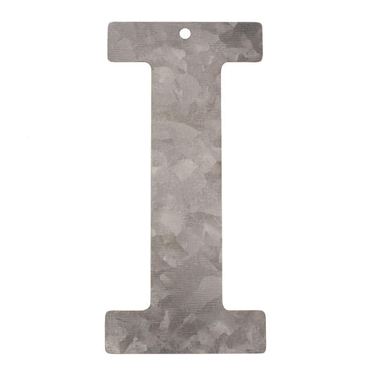 Metal letter I, galvanized height 12 cm alphabet initials word term names