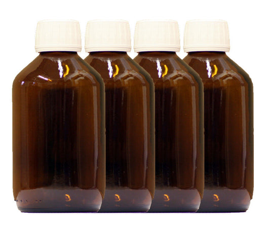 4x500ml Apothecary Bottles Brown Glass Laboratory Bottles Tamper Evident Bottles