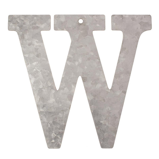 Metal letter W, galvanized height 12 cm alphabet initials word term name