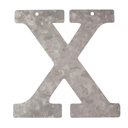 Metal letter X, galvanized height 12 cm alphabet initials word term names