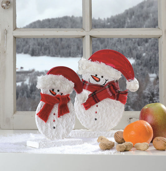 Bonhomme de neige décoratif en bois blanc 17 cm bonhomme de neige en bois hiver période de Noël