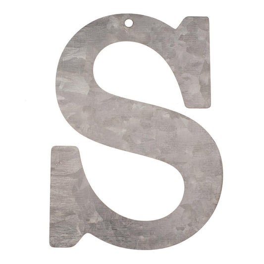 Metal letter S, galvanized height 12 cm alphabet initials word term names