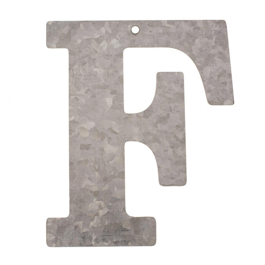 Metal letter F, galvanized height 12 cm alphabet initials word term names