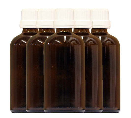 Brown glass bottle pouring ring DIN18 apothecary bottle medicine bottles 5x100ml