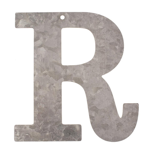 Metal letter R, galvanized Height 12 cm Alphabet Initials Word Term Names