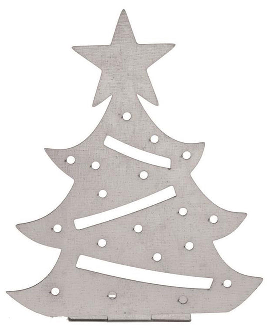 Christmas tree made of sheet steel, silver-colored 7.5x6x2cm