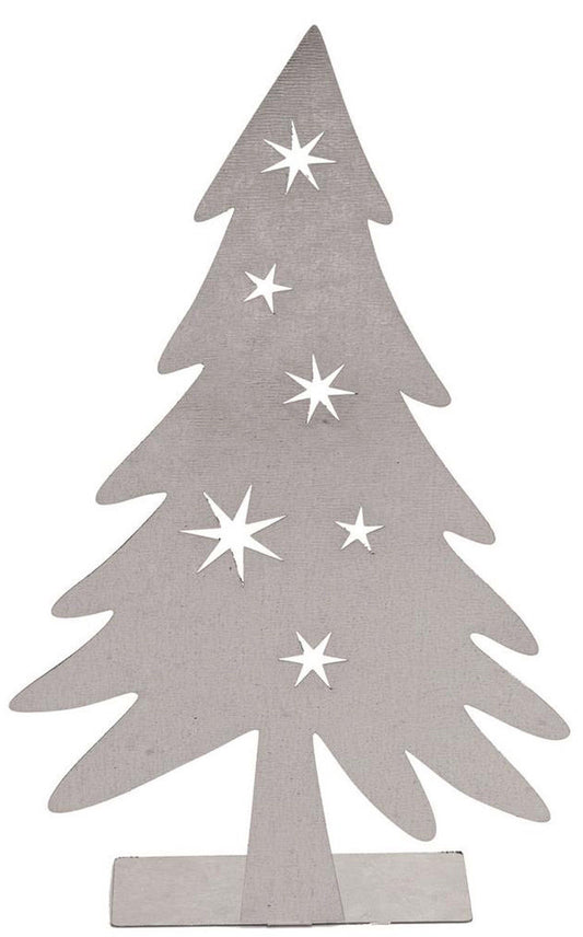 Christmas tree made of sheet steel, silver-colored 18.7x11x3.5