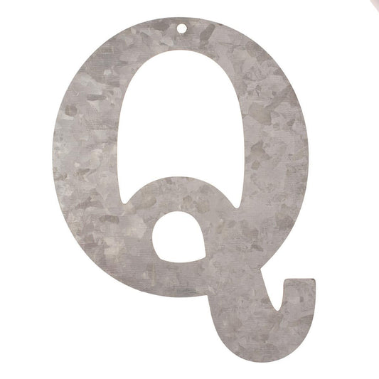 Metal letter Q, galvanized height 12 cm alphabet initials word term name