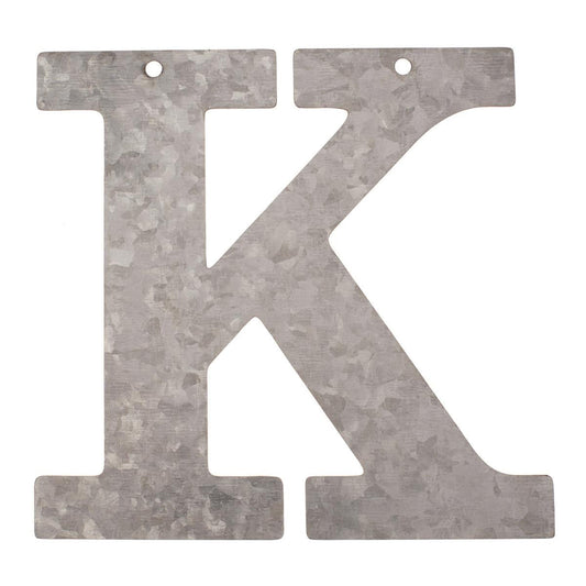 Metal letter K, galvanized height 12 cm alphabet initials word term name