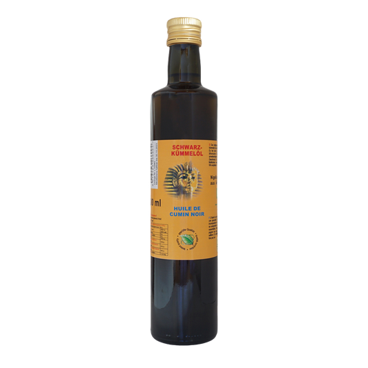 Huile de cumin noir 500ml Nigella sativa d'Egypte Huile de cumin noir - conventionnelle - pressée à froid