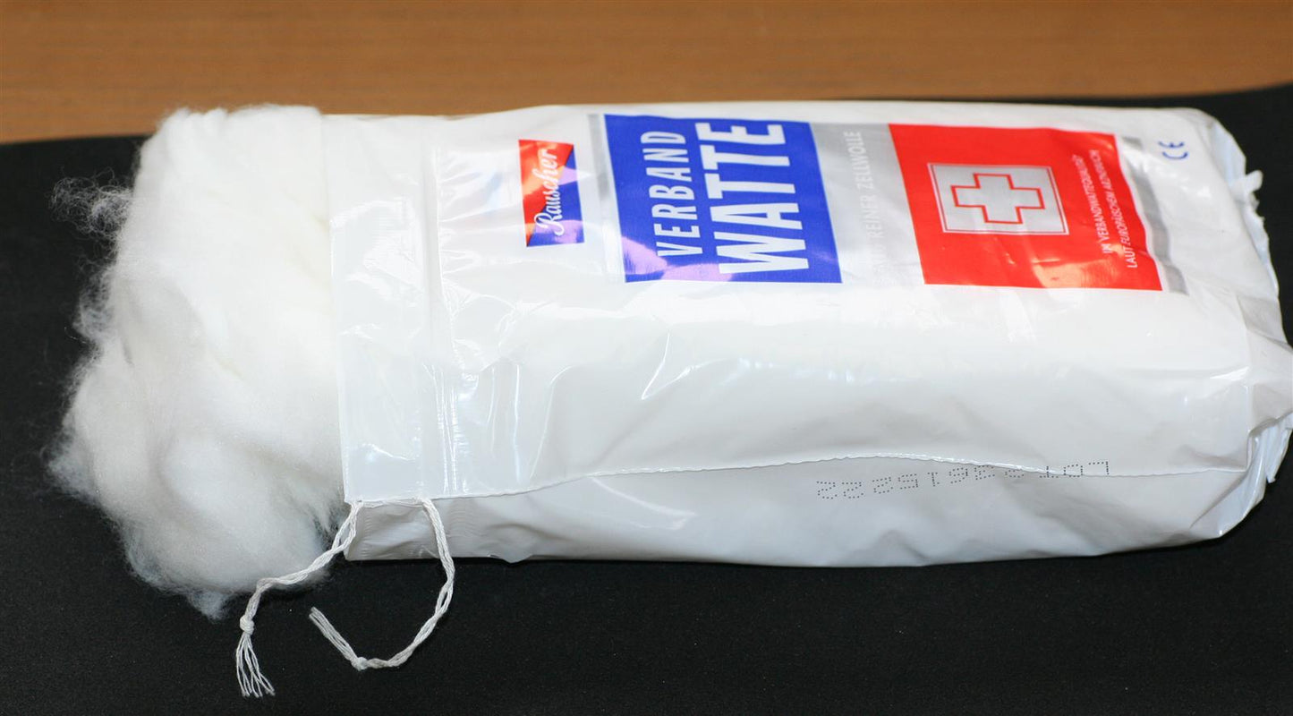 Verbandwatte 250g weiße Füllwatte reine Zellwolle Mullwatte
