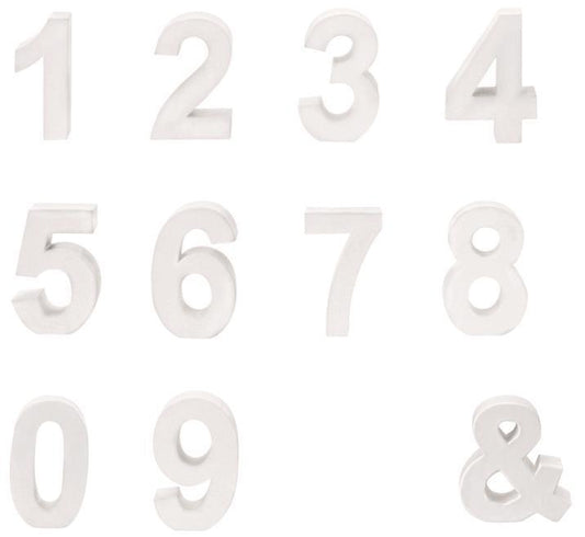 Cardboard Number 7 white10cm x 3.5cm Number Digit 0-9 Age Year Birthday Decorative Cardboard