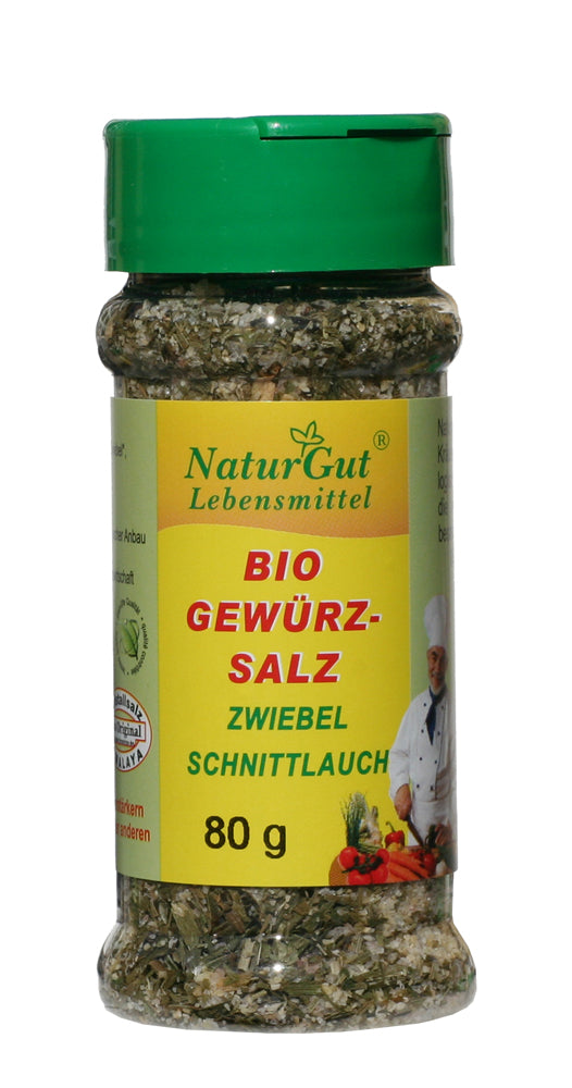 Gewürzsalz Zwiebel Bio 80 g Kräutersalz Gewürze Kristallsalz Kräutern Salzgemisch