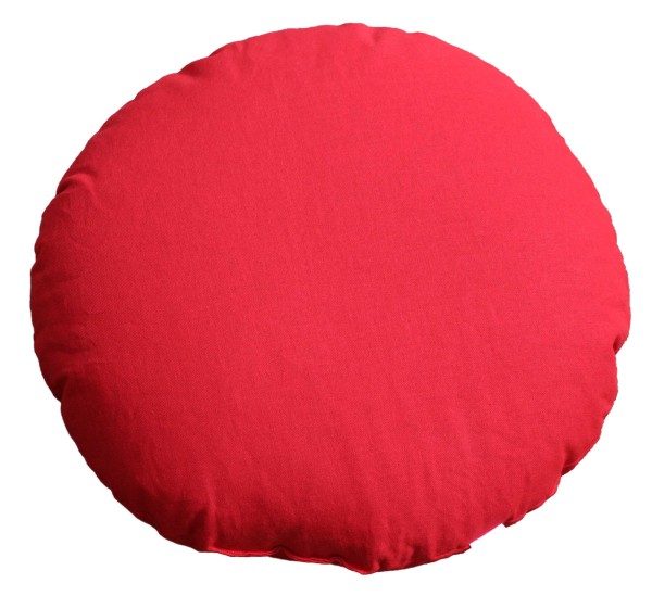 Yoga Meditationskissen uni rot gefüllt mit Bio Buchweizen - rund Ø ca. 45 cm