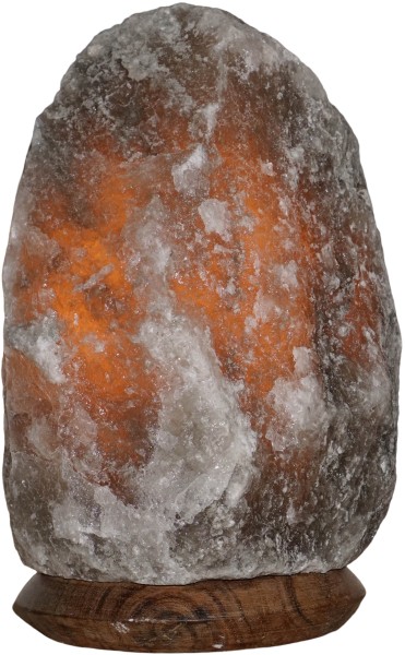 Salzlampe grau 2-3 kg Salz Kristall Stein Salzleuchte Nachtlampe Salzkristalllampe