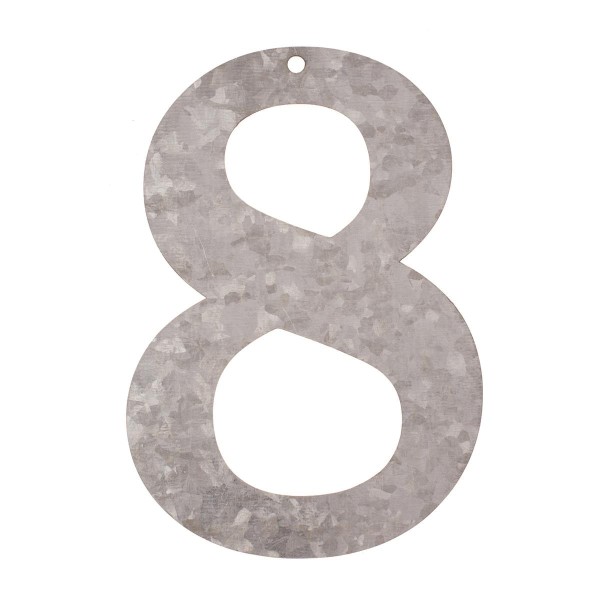 Metall Zahlen 8, verzinkt Höhe 12 cm