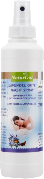 Lavendel Gute Nacht Spray 250ml mit echtem Lavendel für entspannenden Schlaf Lavendelspray Duftspray