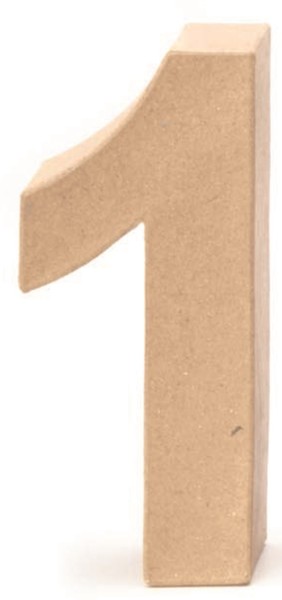 Papp-Zahl 1 17,5x5,5cm Geburstag Jubiläum Zahlen Ziffern PappArt Deko Nummer