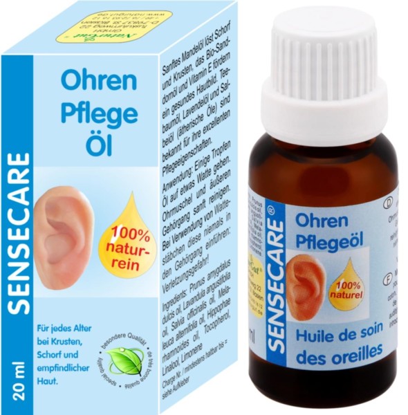 Sensecare Ohrenpflegeöl zur Reinigung und Pflege der Ohren 20ml mit Mandelöl Sanddornöl Lavendelöl