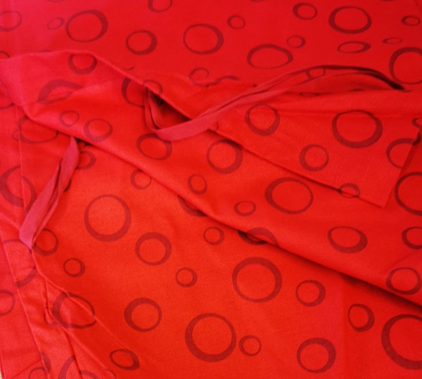 Überbezug für Schlafbanane-Stillkissen ca. 235 x 32cm Kissen Bezug rot mit Kreisen
