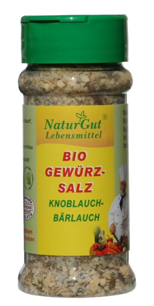 Bio Gewürzsalz Knoblauch & Bärlauch 95g Kräutersalz Gewürze biologischer Anbau