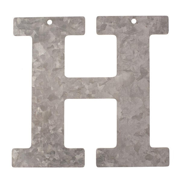 Metall Buchstabe H, verzinkt Höhe 12 cm Alphabet Initialien Wort Begriff Namen