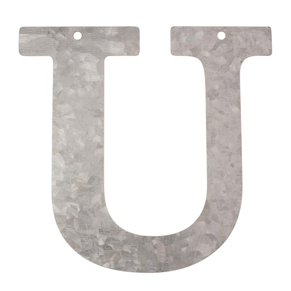 Metall Buchstabe U, verzinkt Höhe 12 cm Alphabet Initialien Wort Begriff Namen