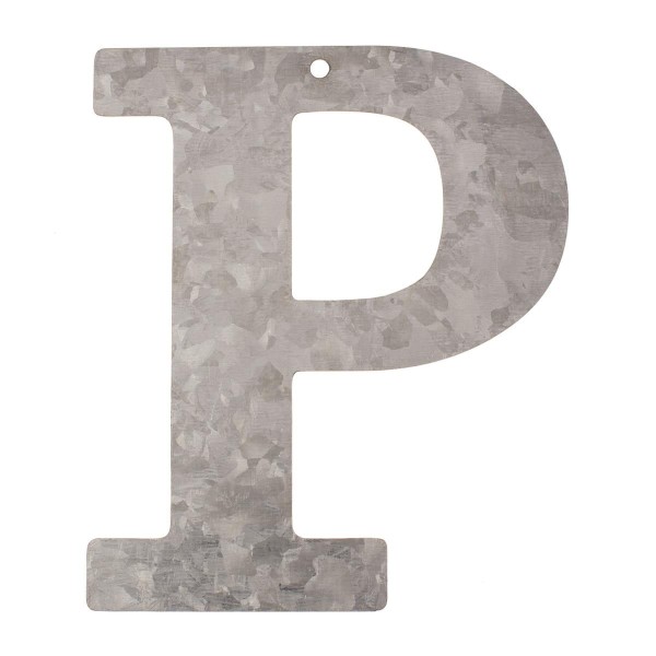 Metall Buchstabe P, verzinkt Höhe 12 cm Alphabet Initialien Wort Begriff Namen