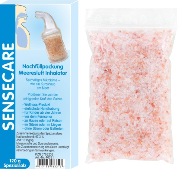 Sensecare Nachfüllpackung Kristallsalz-Granulat für Meeresluft Inhalator 120 g