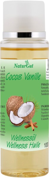 Körperpflegeöl Massageöl Hautpflegeöl Wellness Körperpflege Öl Cocos-Vanille 100ml