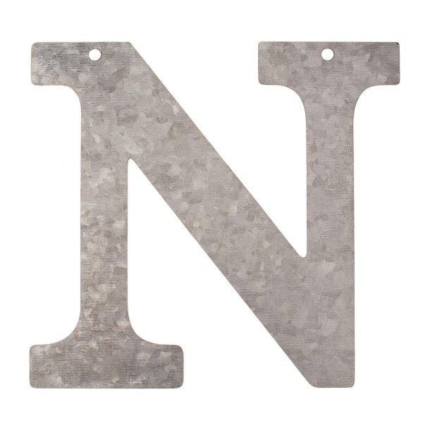 Metall Buchstabe N, verzinkt Höhe 12 cm Alphabet Initialien Wort Begriff Namen